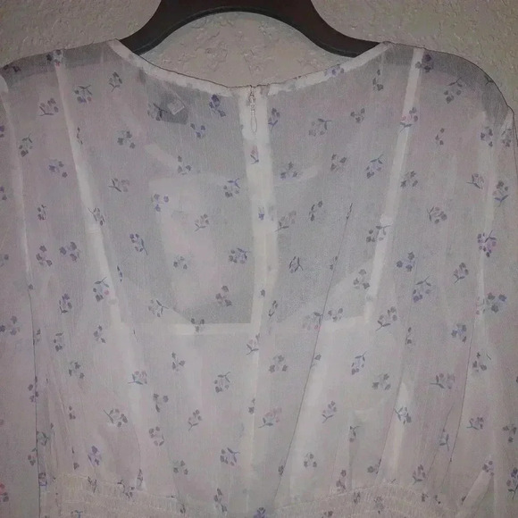 French Connection Cecilia Hallie Recycled Polyester Crinkle Ruffle Mini Dress L - Picture 8 of 13